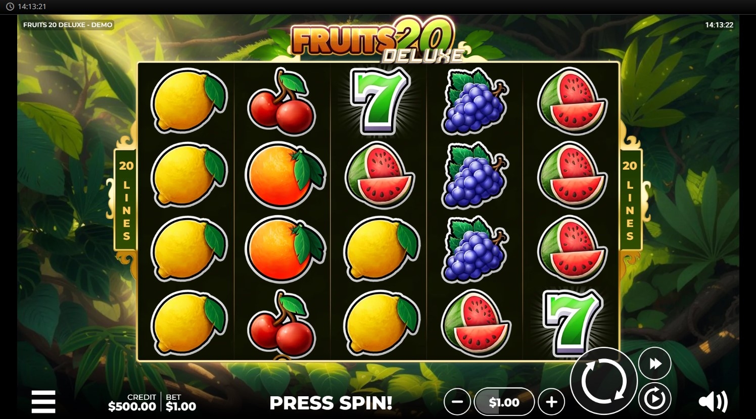 Fruits 20 Deluxe Slot Gameplay