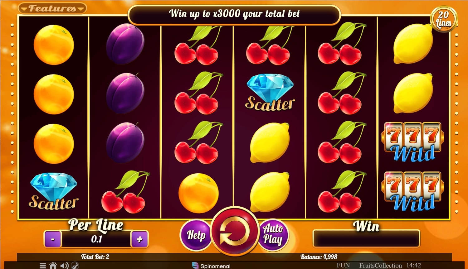 Fruits Collection 20 Lines Slot Gameplay