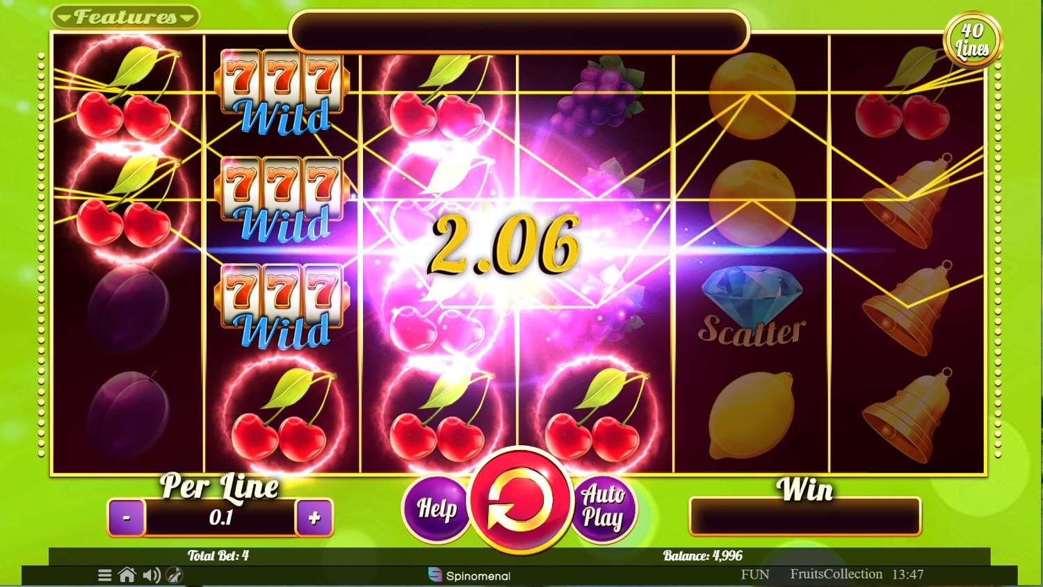 Fruits Collection 40 Lines Slot Gameplay