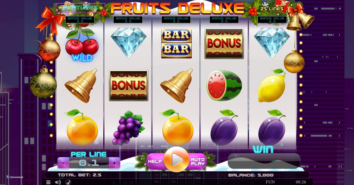 Fruits Deluxe Christmas Edition Slot Gameplay