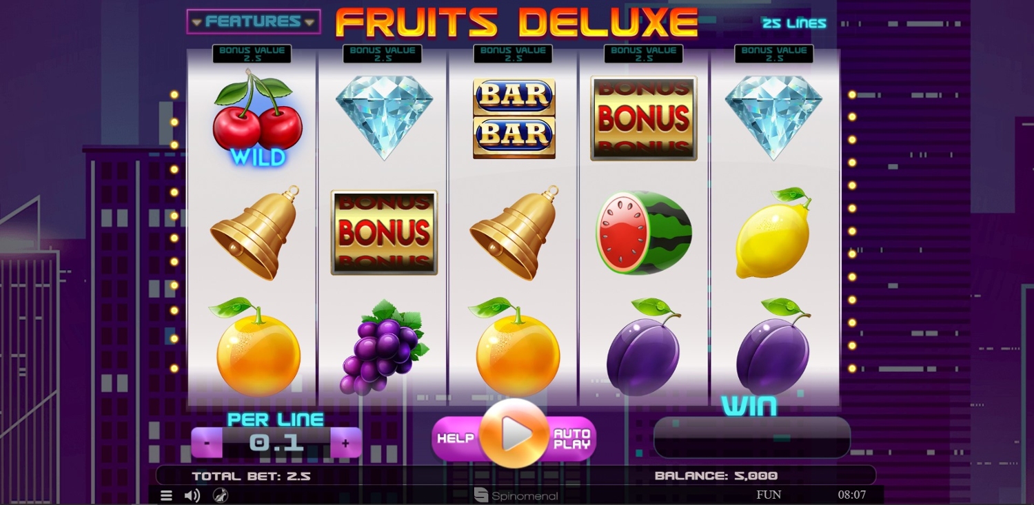 Fruits Deluxe Slot Gameplay