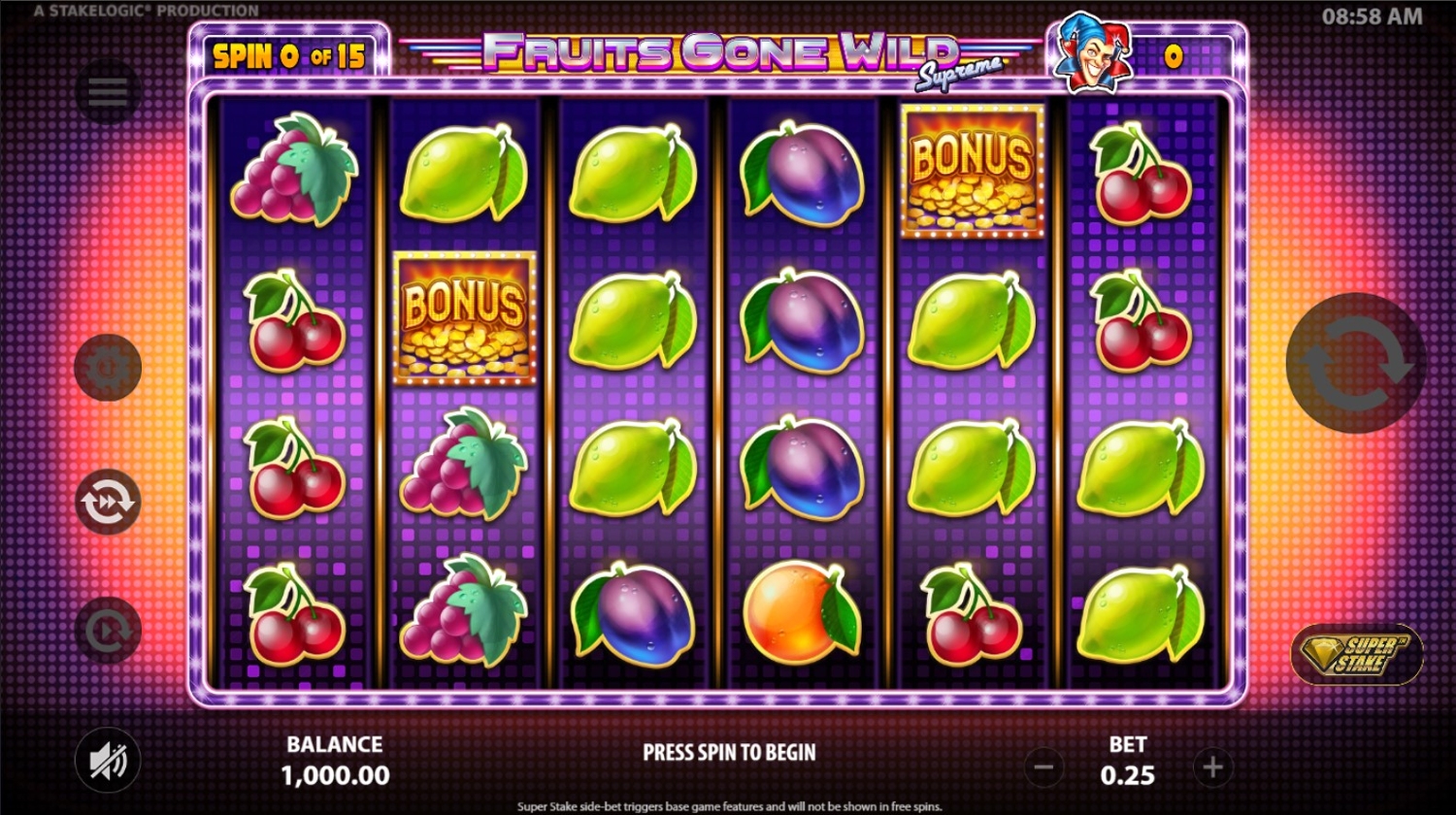 Fruits Gone Wild Supreme Slot Gameplay
