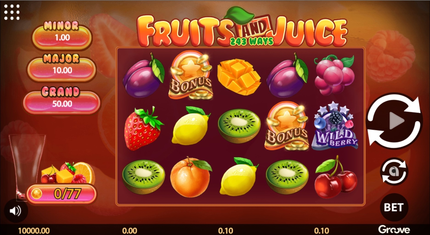 Fruits and Juice: 243 Ways Slot Gameplay