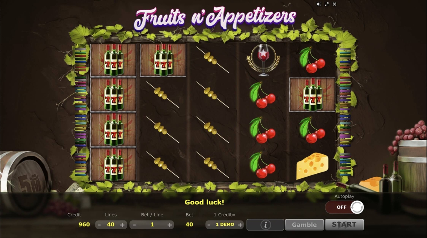 Fruits n' Appetizers Slot Gameplay
