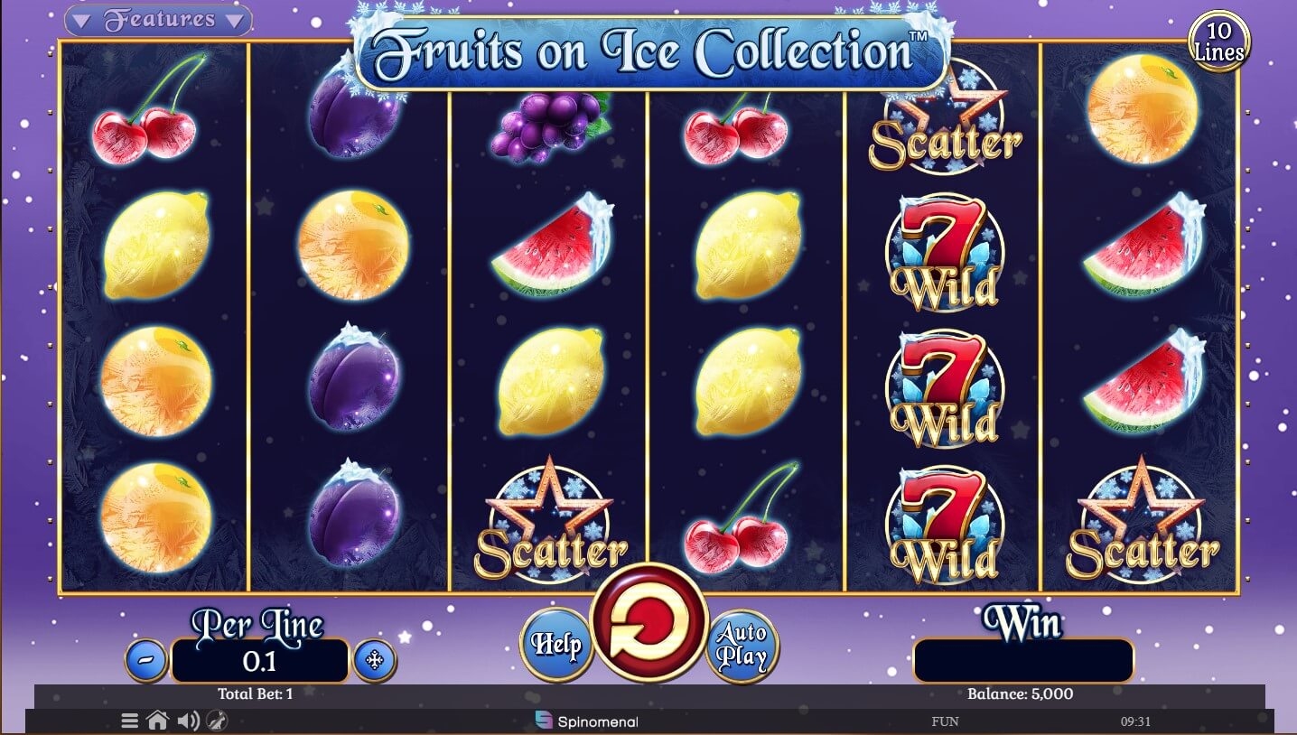 Fruits on Ice Collection - 10 Lines Slot Gameplay