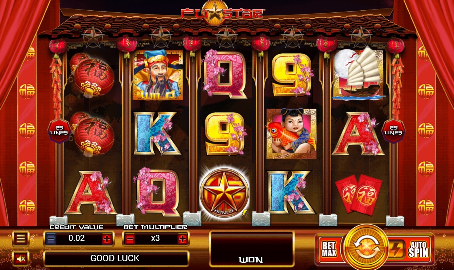 Fu Star Slot Gameplay