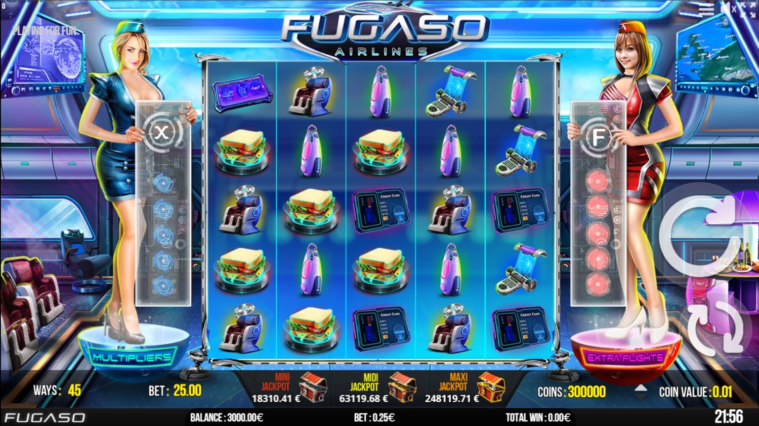 Fugaso Airline Slot Gameplay