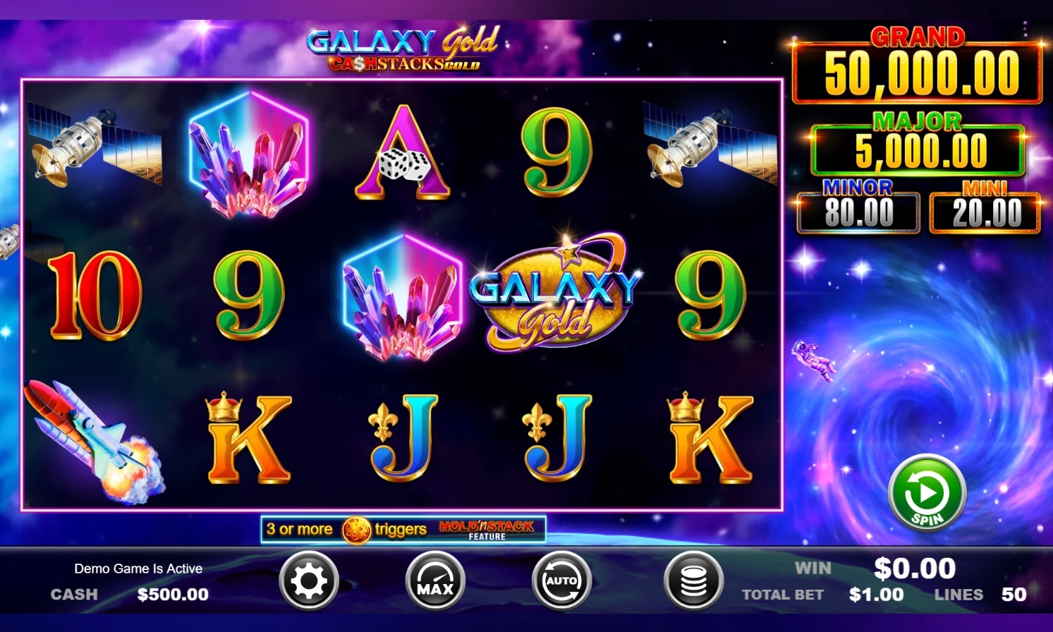 Galaxy Gold CashStacks Slot Gameplay
