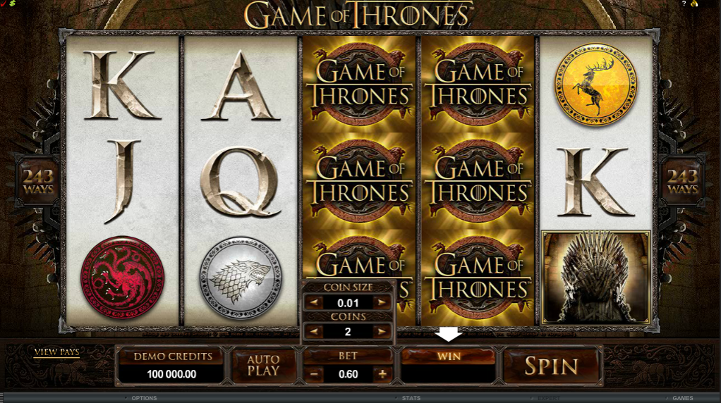 Game of Thrones Slot Gameplay