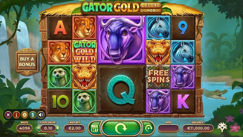 Gator Gold Gigablox Deluxe Slot Gameplay