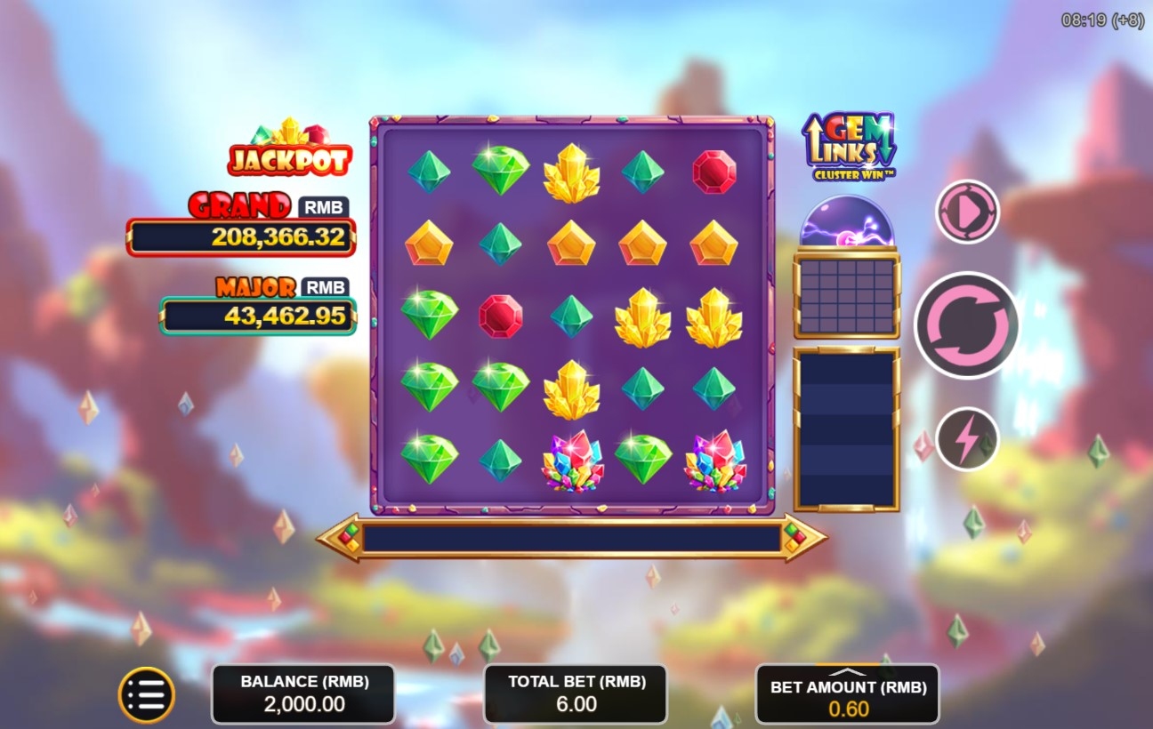 Gem Links: Cluster Win Slot Gameplay