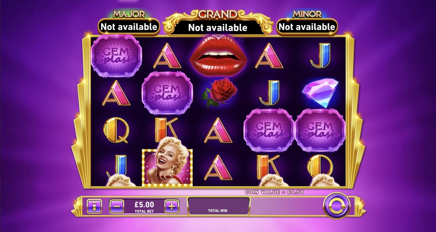 Gem Splash: Marilyn Monroe Slot Gameplay