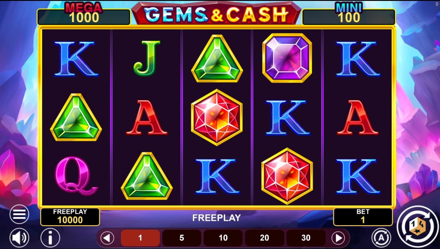 Gems And Cash Hold And Win Slot Gameplay