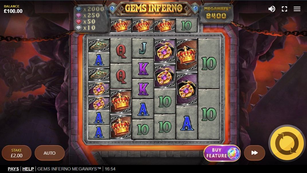 Gems Inferno Megaways Slot Gameplay