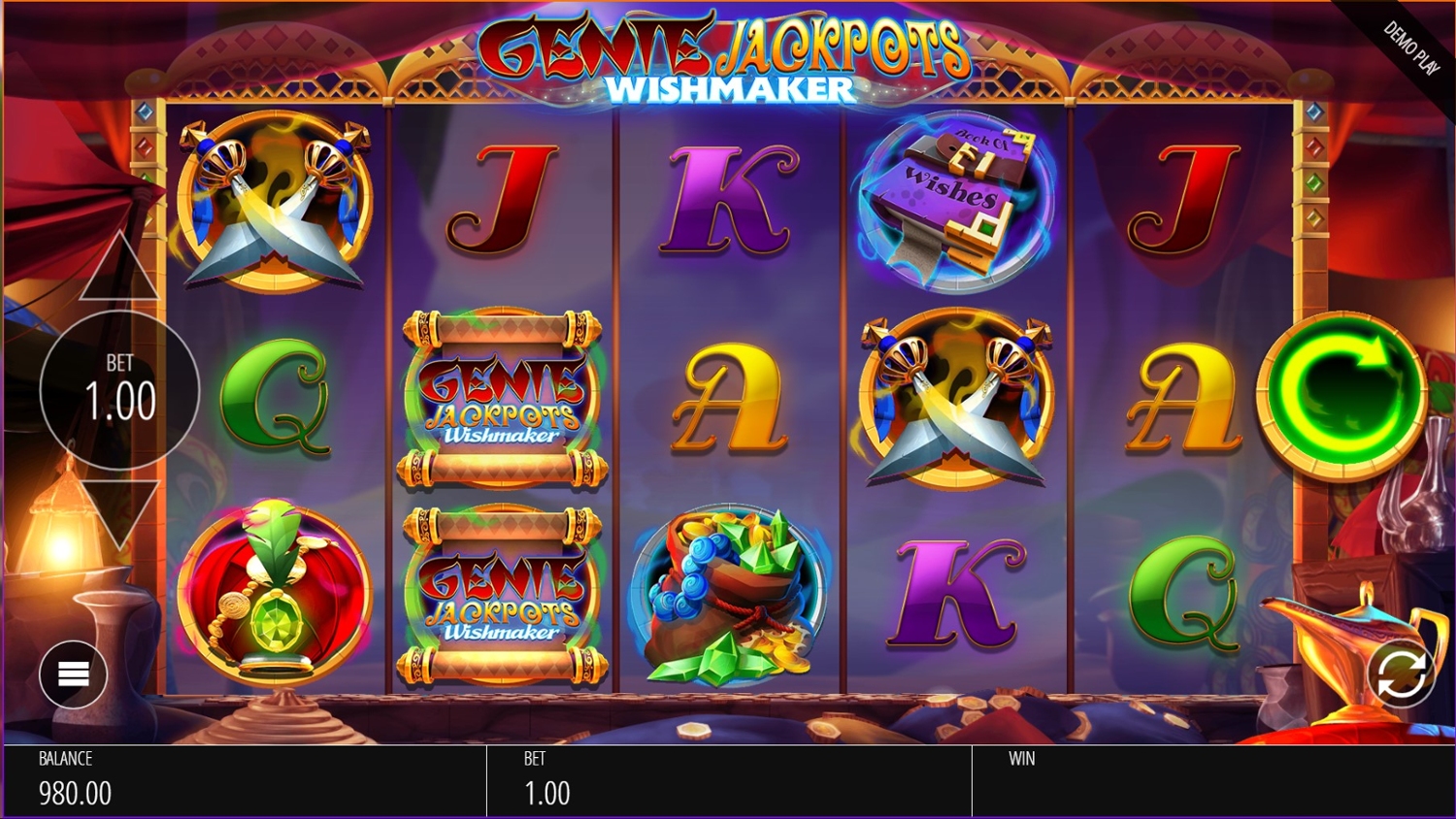 Genie Jackpots Wishmaker Slot Gameplay