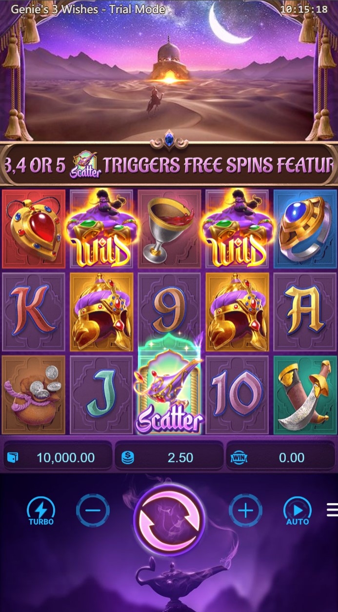 Genie's 3 Wishes Slot Gameplay
