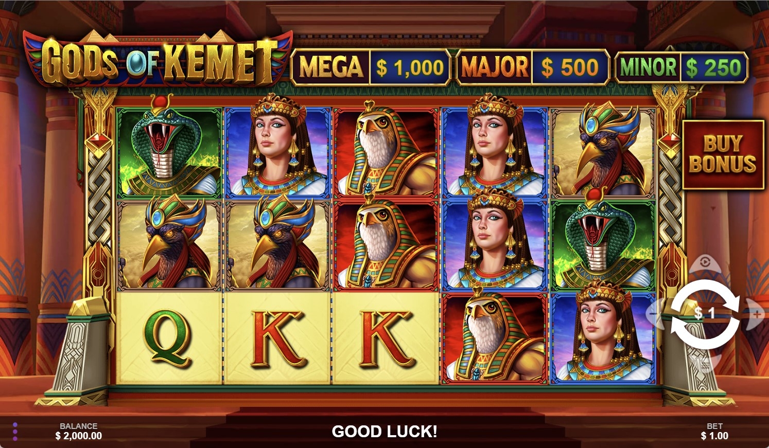 Gods of Kemet Slot Gameplay