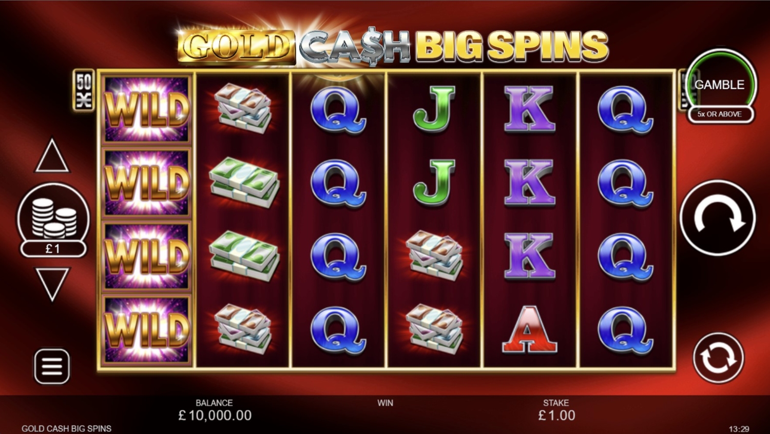 Gold Cash Big Spins Slot Gameplay