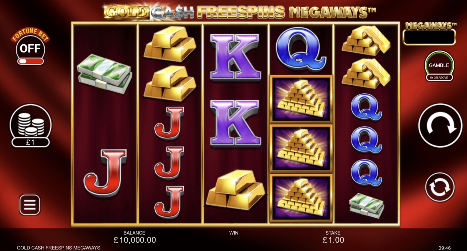 Gold Cash Free Spins Megaways Slot Gameplay