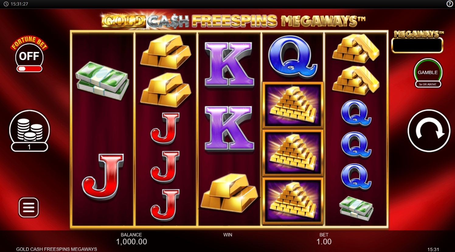 Gold Cash Freespins Megaways Slot Gameplay