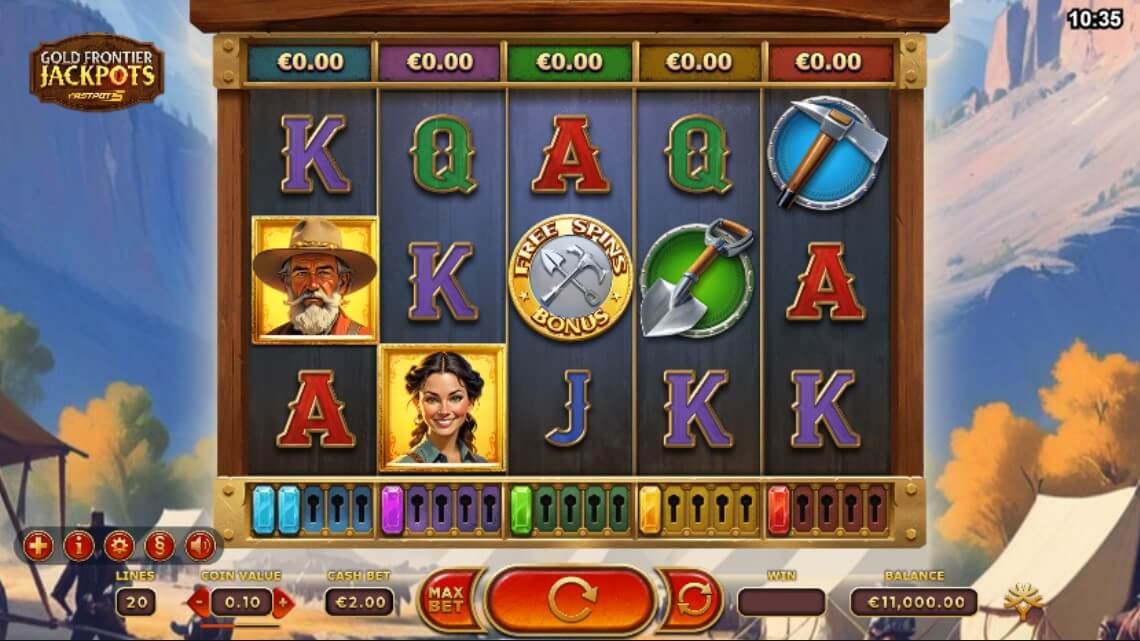 Gold Frontier Jackpots FastPot5 Slot Gameplay