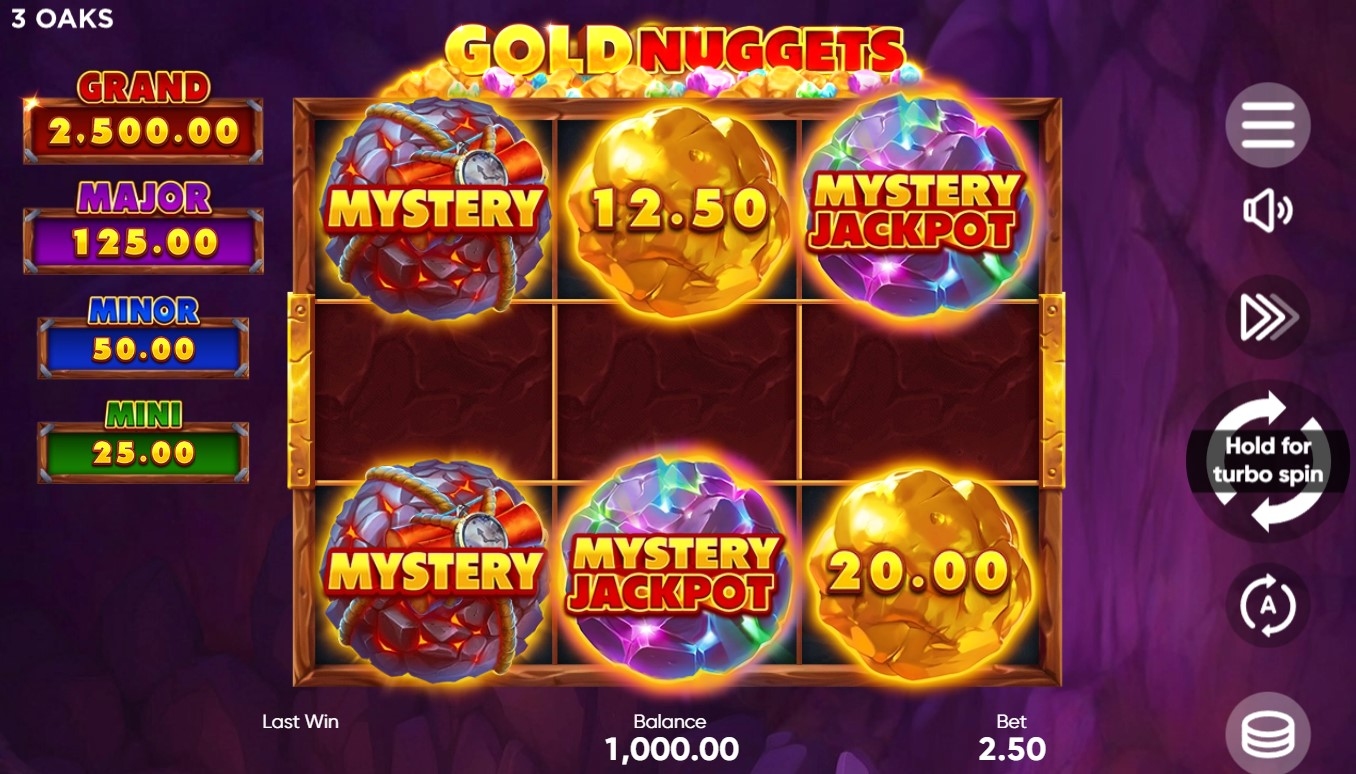 Gold Nuggets (3 Oaks) Slot Gameplay