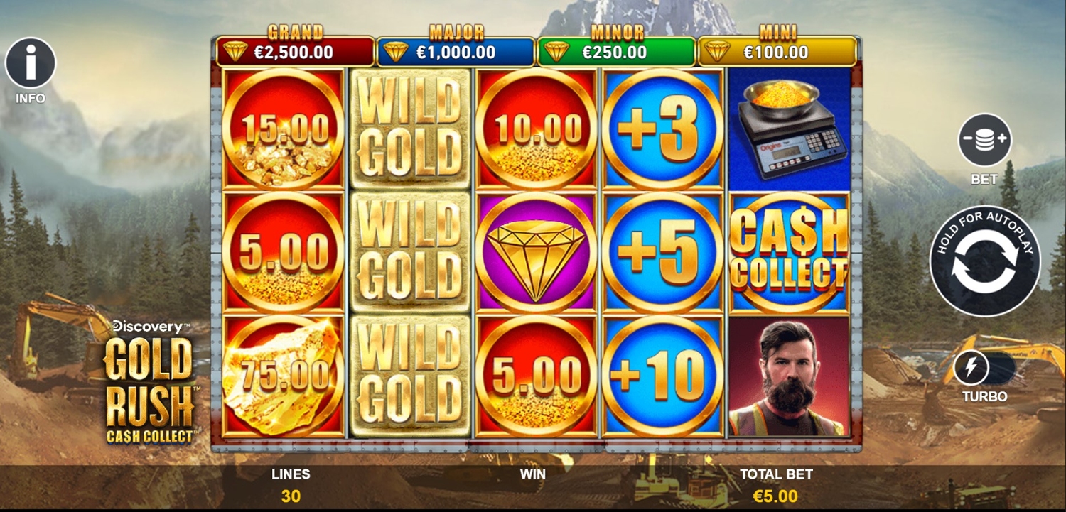 Gold Rush Cash Collect Slot Gameplay