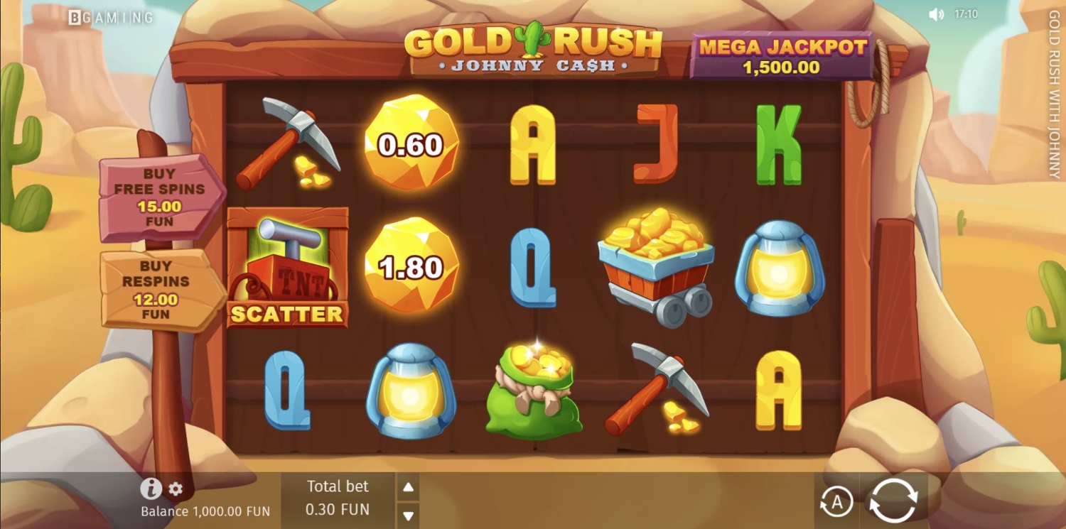 Gold Rush with Johnny Cash Slot Gameplay