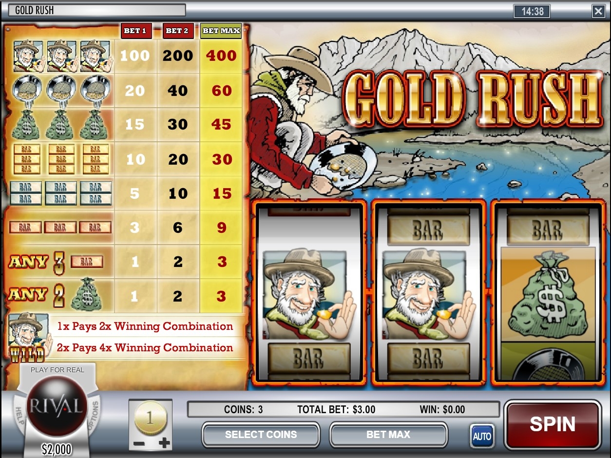 Gold Rush (Rival) Slot Gameplay