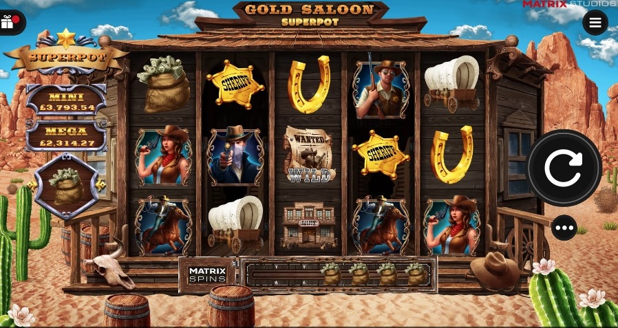 Gold Saloon Superpot Slot Gameplay