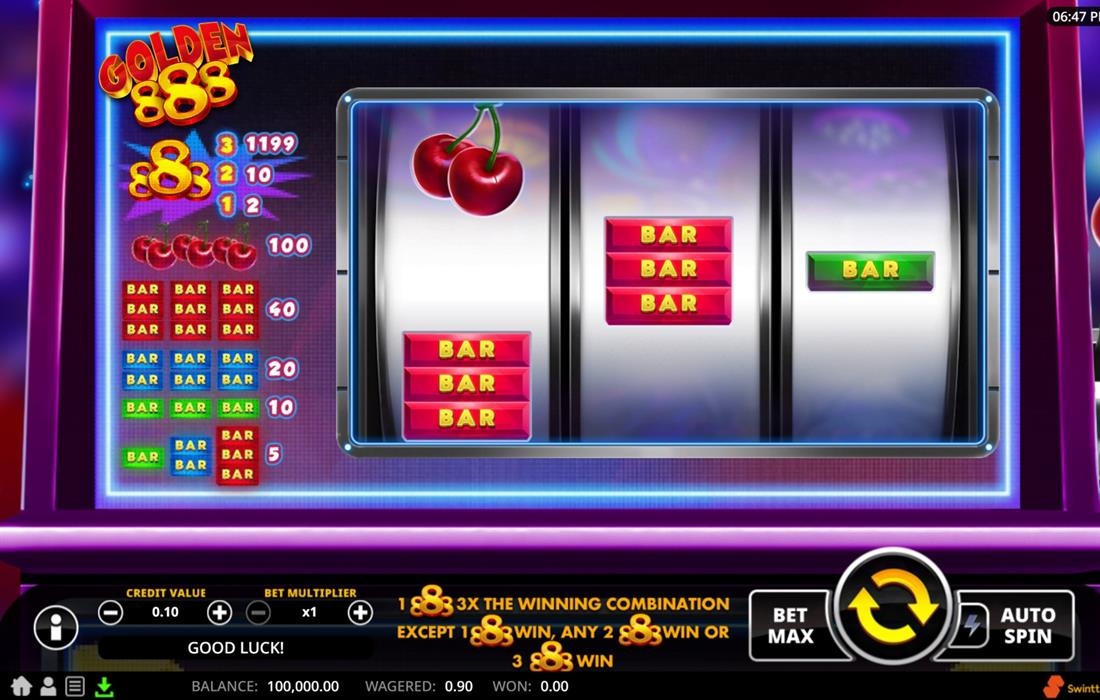 Golden 888 Slot Gameplay