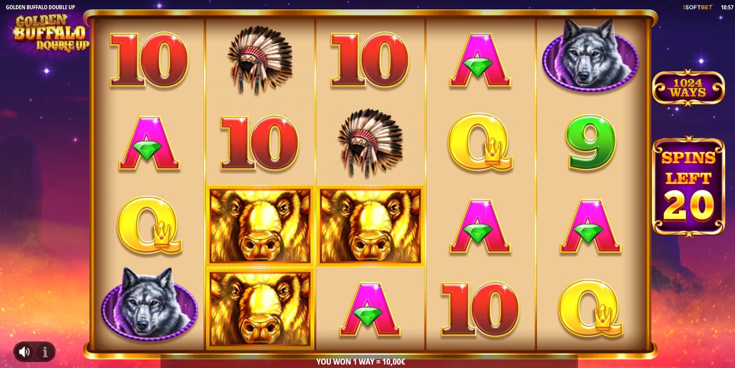Golden Buffalo Double Up Slot Gameplay