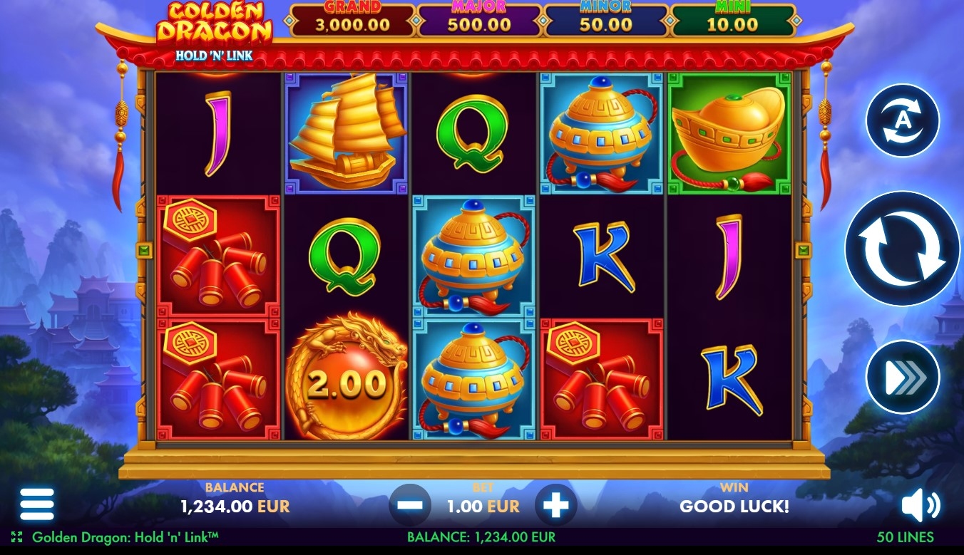 Golden Dragon Hold 'N' Link Slot Gameplay