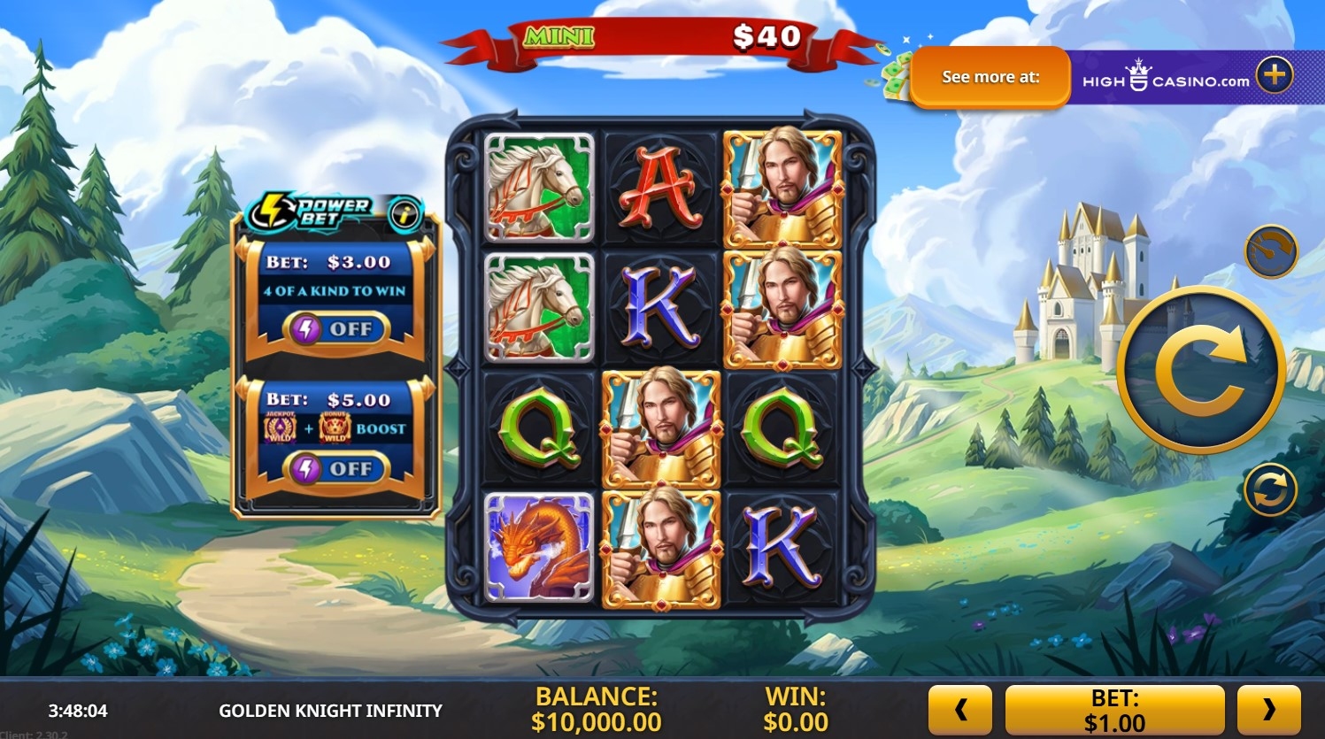 Golden Knight Infinity Slot Gameplay