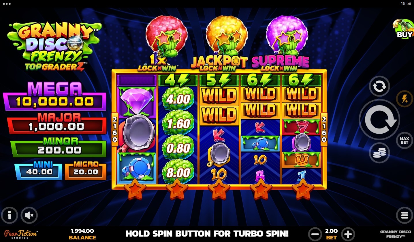 Granny Disco Frenzy Slot Gameplay