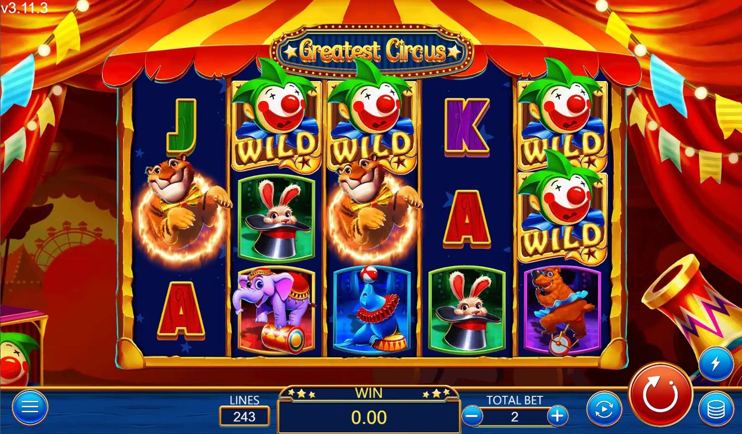 Greatest Circus Slot Gameplay
