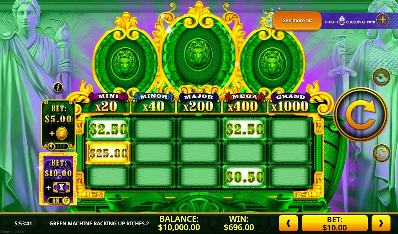 Green Machine Racking Up Riches 2 Slot Gameplay