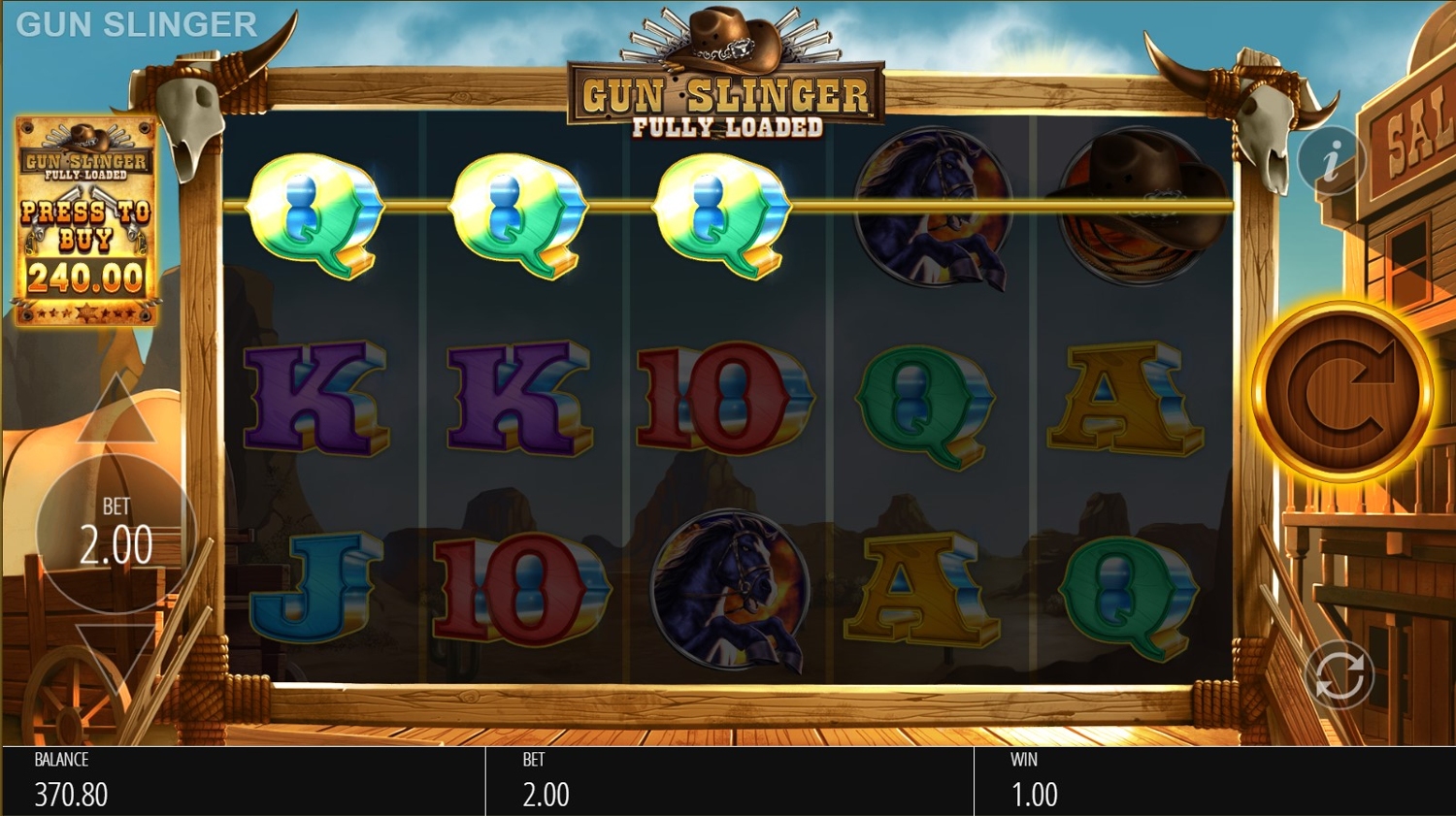 Gun Slinger Fully Loaded Slot Gameplay