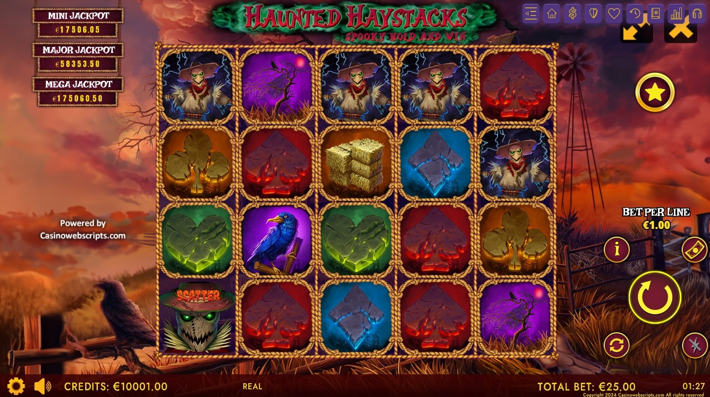 Haunted Haystacks - Spooky Hold and Win Slot Gameplay