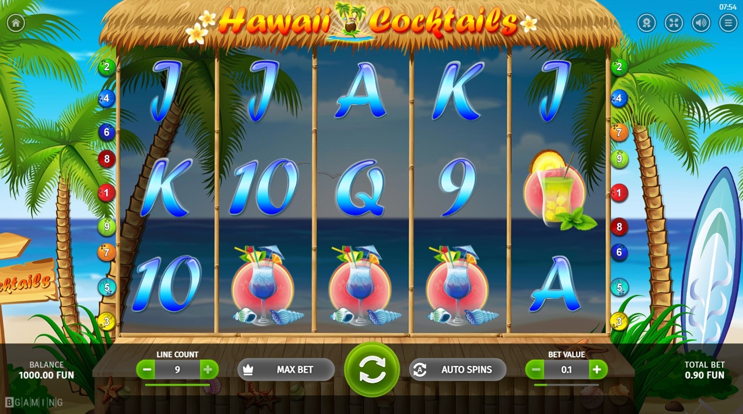 Hawaii Cocktails Slot Gameplay