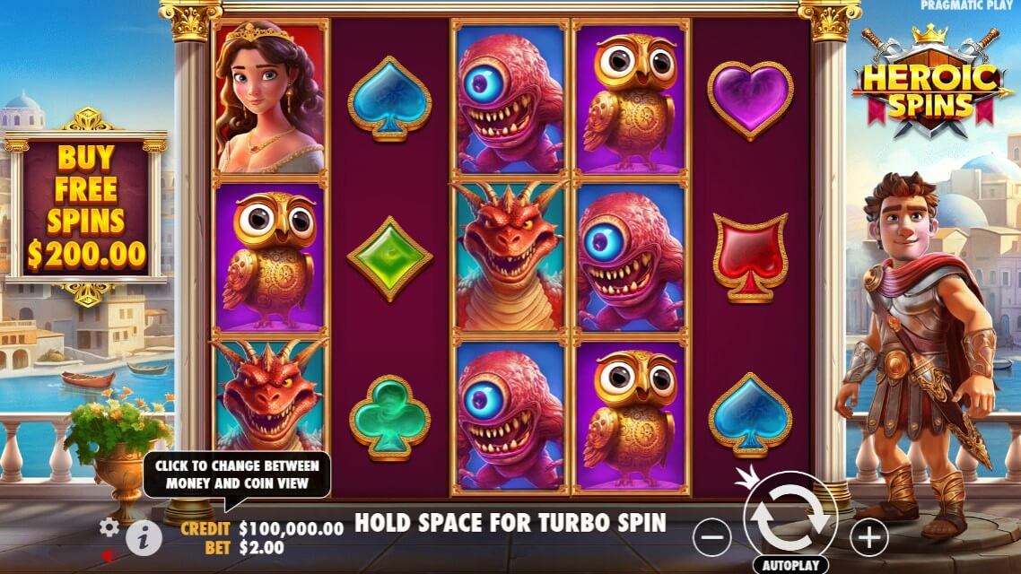 Heroic Spins Slot Gameplay