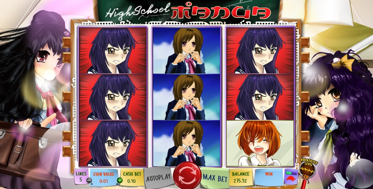 Highschool Manga Slot Gameplay
