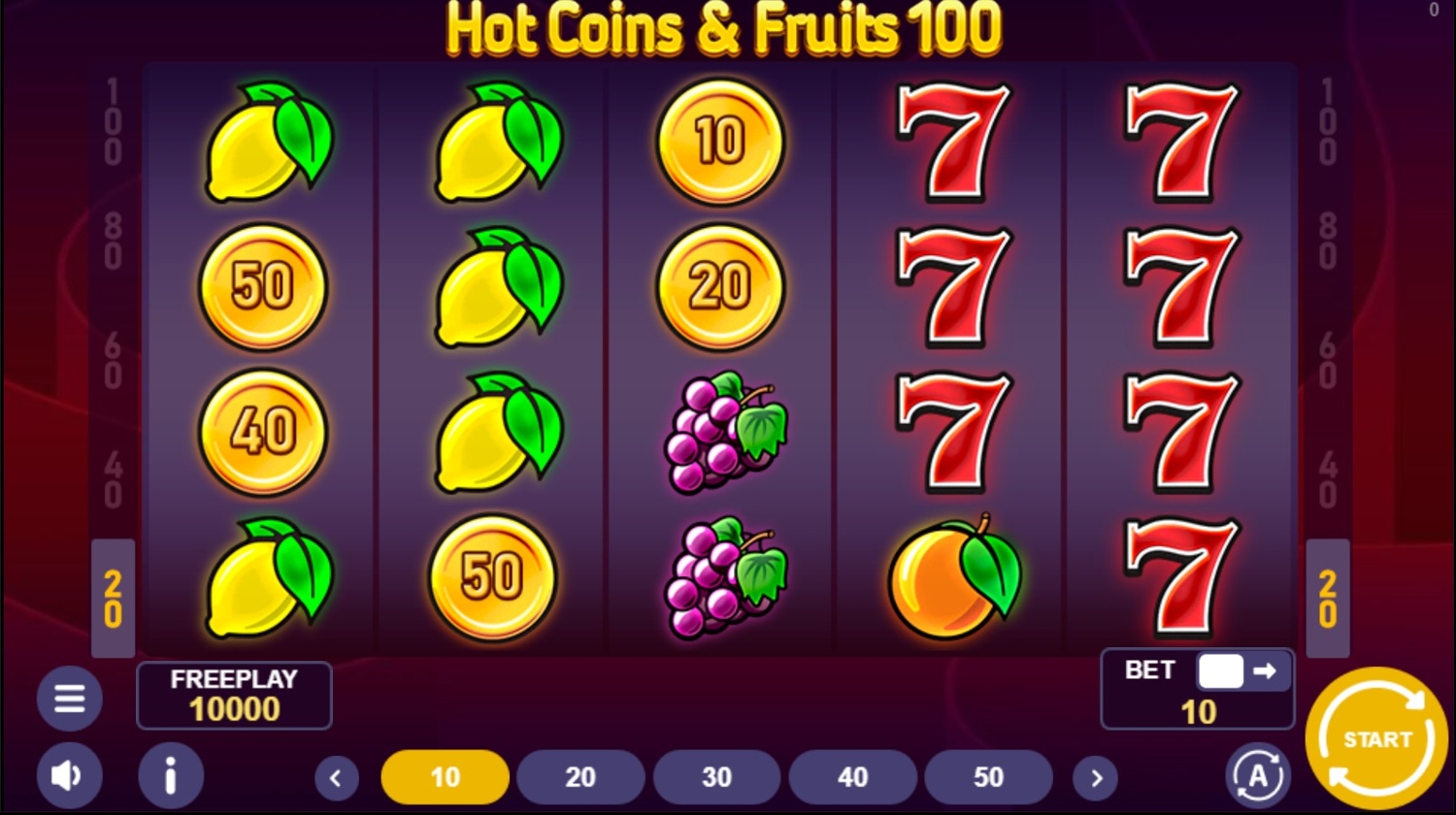 Hot Coins & Fruits 100 Slot Gameplay