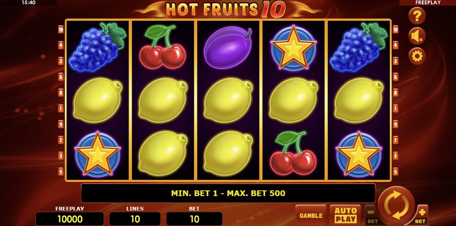 Hot Fruits 10 Slot Gameplay