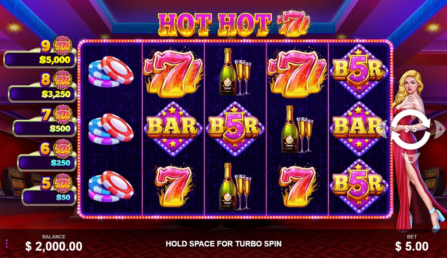 Hot Hot 777s Slot Gameplay
