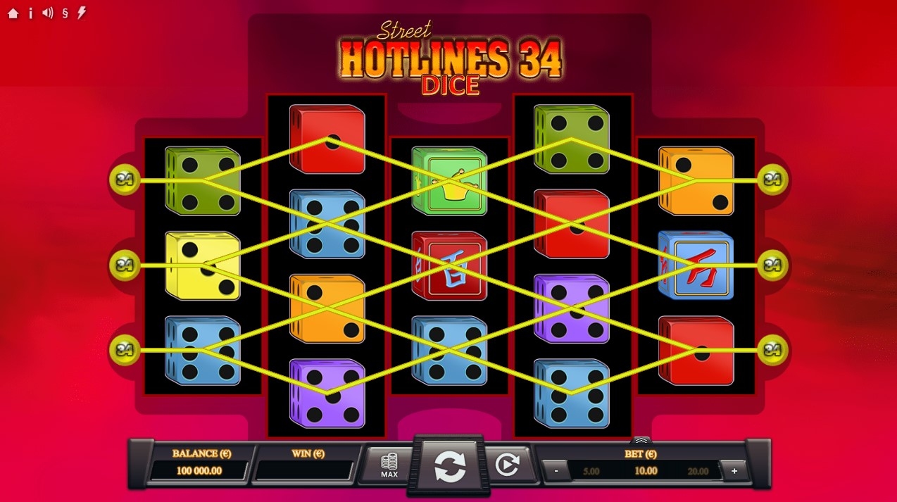 Hot Lines 34 Dice Slot Gameplay