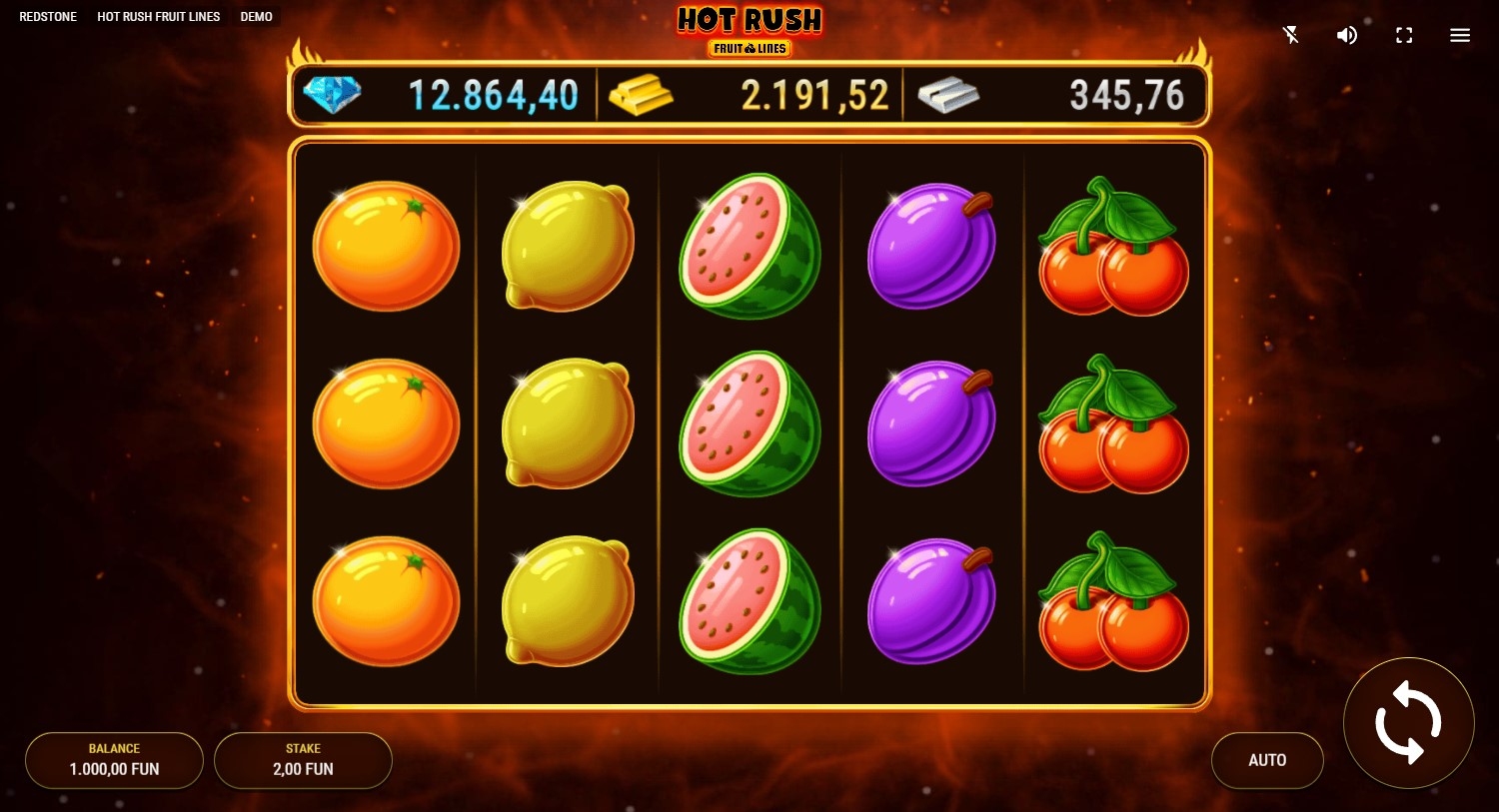 Hot Rush Fruit Lines Slot Gameplay