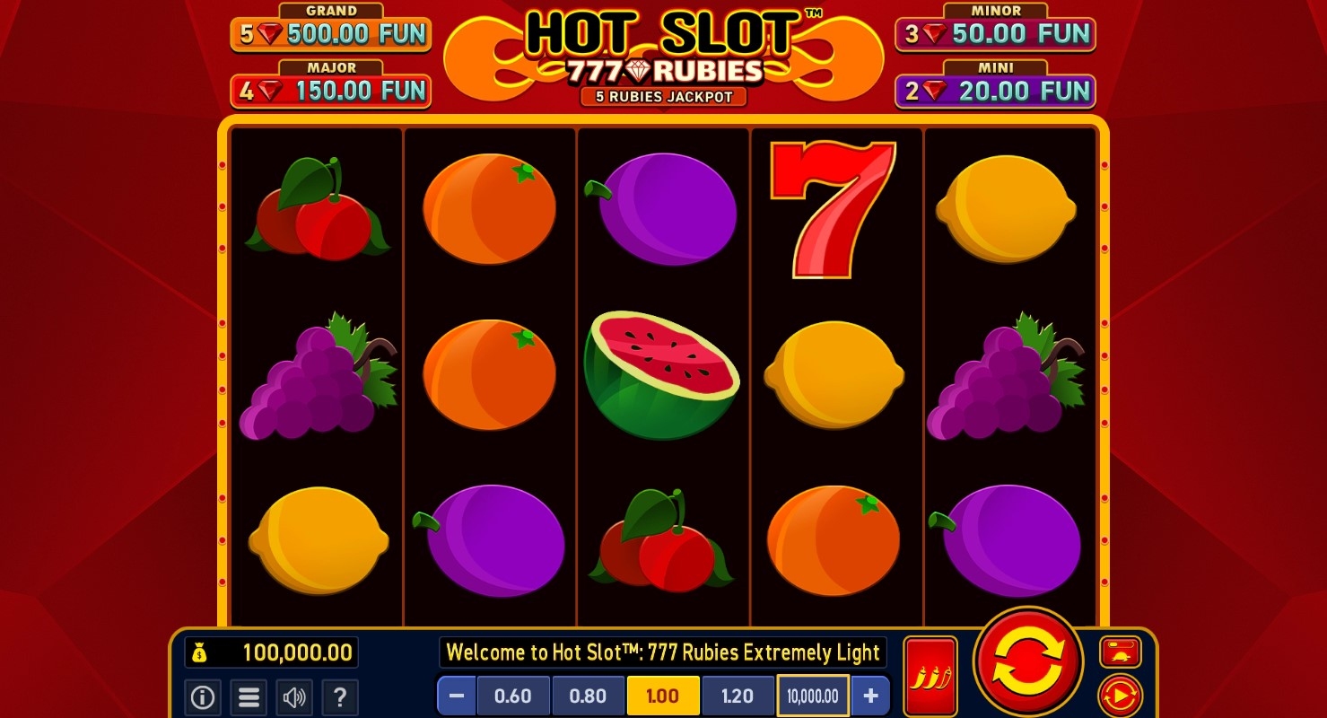Hot Slot: 777 Rubies Extremely Light Slot Gameplay