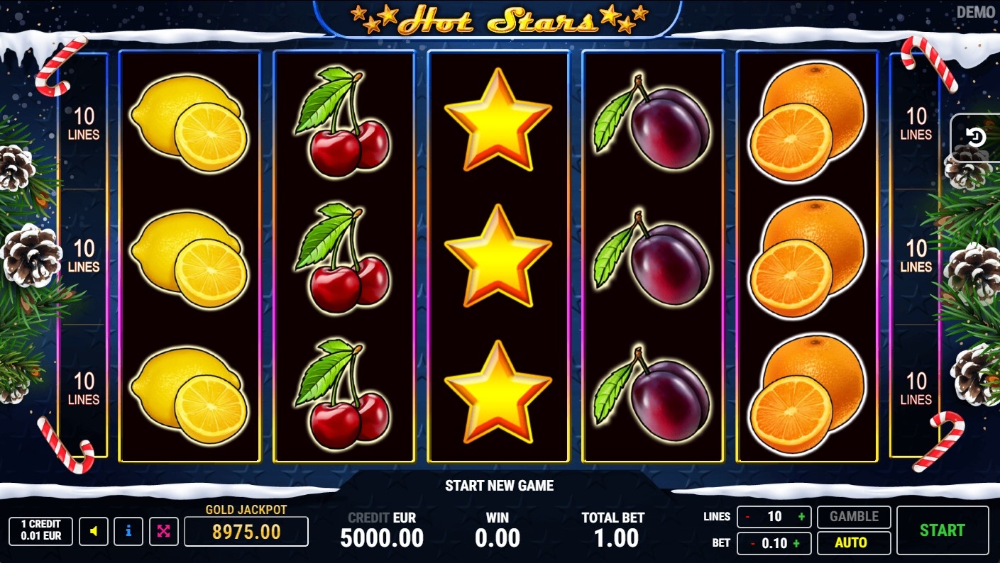 Hot Stars Christmas Slot Gameplay