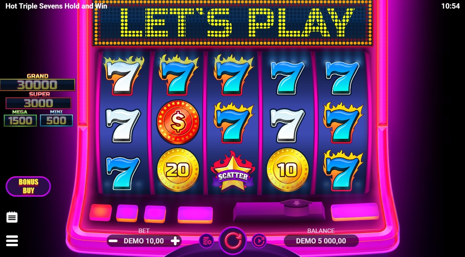 Hot Triple Sevens Hold & Win Slot Gameplay